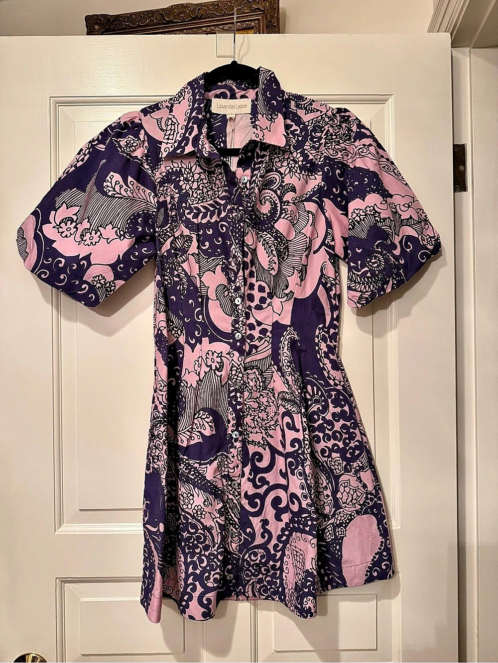 Love the Label Paisley Mini Dress in Purple & Pink - Size XS